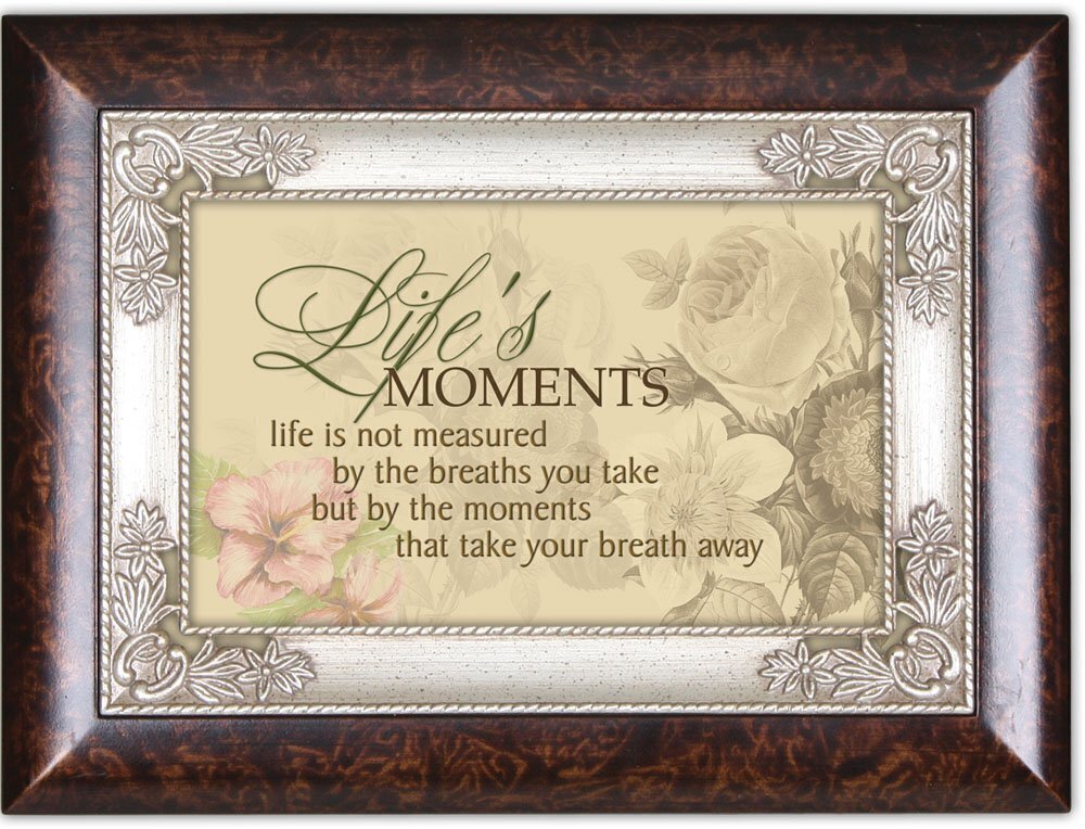 3234 Life Measured by Moments Burlwood Jewelry Music Box Plays You Light Up